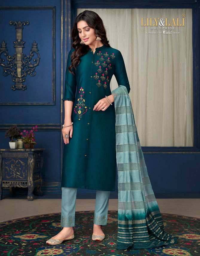 Lily And Lali Muskan 3 Silk Fancy Ethnic Wear Kurti Pant With Dupatta Collection